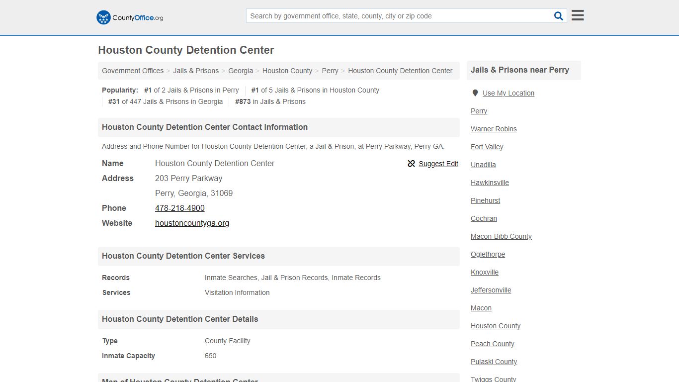 Houston County Detention Center - Perry, GA (Address and Phone)